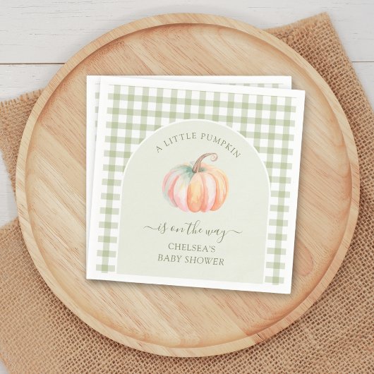 A Little Pumpkin is On The Way Fall Baby Shower スタンダードカクテルナプキン