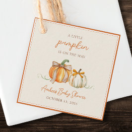 A Little Pumpkin is on the Way! Fall Baby Shower フェイバータグ