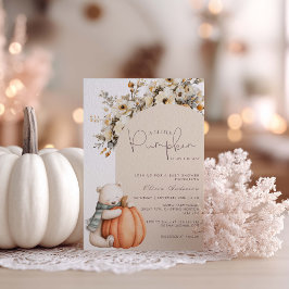 A Little Pumpkin Is On The Way Fall Baby Shower 招待状