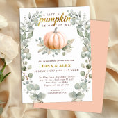 A Little Pumpkin Is on the Way Fall Baby Shower  招待状
