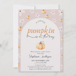 A Little Pumpkin Is On the Way Fall Baby Shower  招待状
