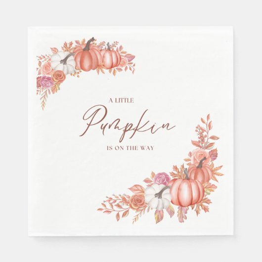A Little Pumpkin Is On the Way Paper Napkin スタンダードランチョンナプキン (正面)