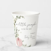 A Little Pumpkin is on the way Pink Baby Shower 紙コップ (裏面)