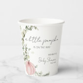 A Little Pumpkin is on the way Pink Baby Shower 紙コップ (正面)