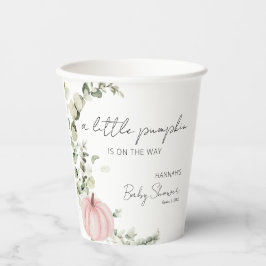 A Little Pumpkin is on the way Pink Baby Shower 紙コップ