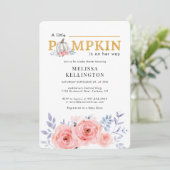 A Little Pumpkin on the Way Baby Shower 招待状 (スタンド正面)