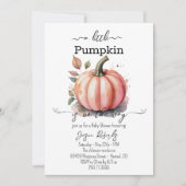 A Little Pumpkin Pink Baby Shower Invitation 招待状 (正面)