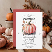 A Little Pumpkin Pink Baby Shower Invitation 招待状