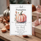 A Little Pumpkin Pink Baby Shower Invitation 招待状