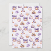 A Little Pumpkin Purple Baby Shower 招待状 (裏面)