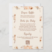 A Little Pumpkin QR Code Fall Floral Baby Shower 招待状 (裏面)
