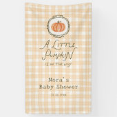 A Little Pumpkin Whimsical Gingham Baby Shower 横断幕 (縦)