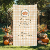 A Little Pumpkin Whimsical Gingham Baby Shower 横断幕