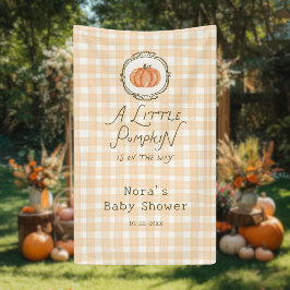 A Little Pumpkin Whimsical Gingham Baby Shower 横断幕
