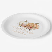 A Little Pumpkin Wildflower Baby Shower ペーパープレート (アングル)