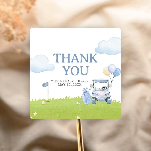 A Little Putter Golf Baby Shower スクエアシール