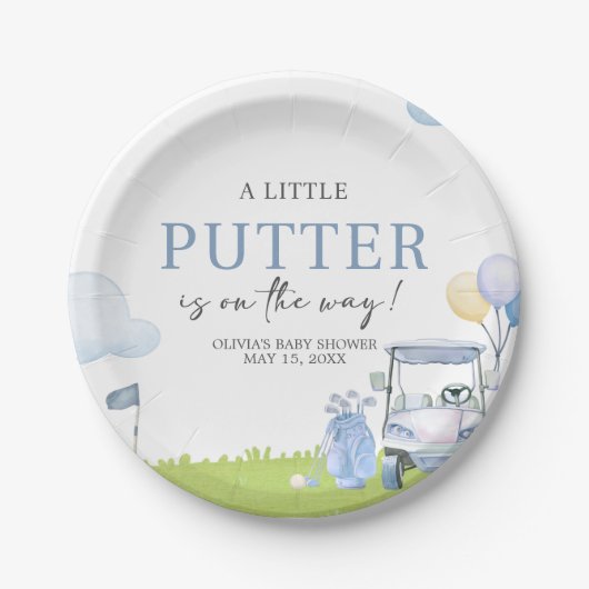 A Little Putter Golf Baby Shower ペーパープレート (正面)