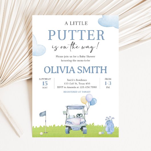 A Little Putter Golf Baby Shower 招待状