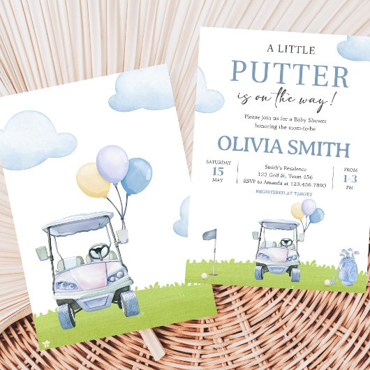A Little Putter Golf Baby Shower 招待状