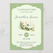 A Little Putter Golf Cart Boy Shower 招待状 (正面)