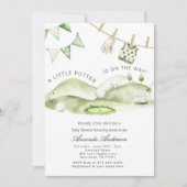 A Little Putter Is On The Way Boy Baby Shower  招待状 (正面)