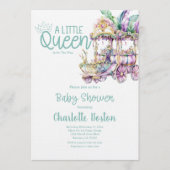 A Little Queen Mardi Gras Float Baby Shower 招待状 (正面)
