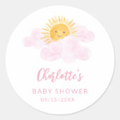 A Little Ray Of Sunshine Baby Shower ラウンドシール (正面)