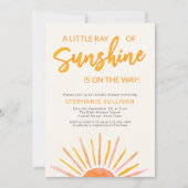 A Little Ray Of Sunshine Baby Shower 招待状 (正面)