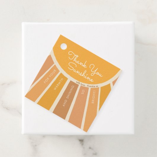 A Little ray of Sunshine Baby Shower Thank You フェイバータグ (インサイチュ)