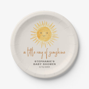 A Little Ray Of Sunshine Bohoベビーシャワー紙Pl ペーパープレート