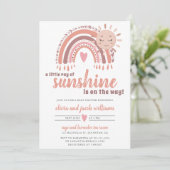 A Little Ray of Sunshine Boho Baby Shower 招待状 (スタンド正面)