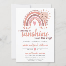 A Little Ray of Sunshine Boho Baby Shower 招待状