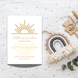 A Little Ray of Sunshine Boho Baby Shower 招待状