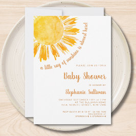 A Little Ray of Sunshine Boho Baby Shower 招待状
