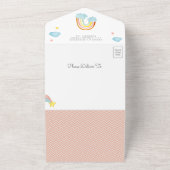 A Little Ray of Sunshine Boho Rainbow Baby Shower オールインワン招待状 (外側)