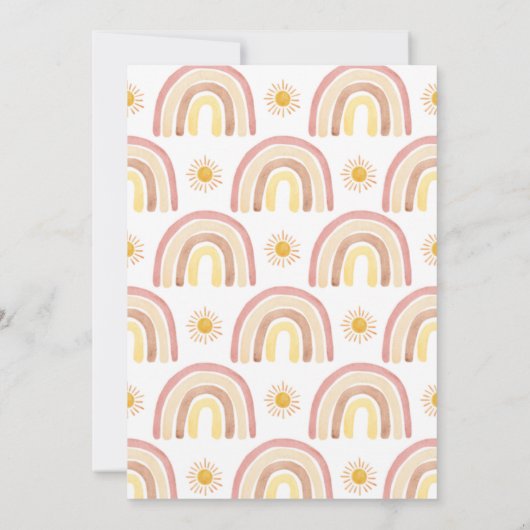 A Little Ray of Sunshine Boho Rainbow Baby Shower 招待状 (裏面)