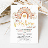 A Little Ray of Sunshine Boho Rainbow Baby Shower 招待状