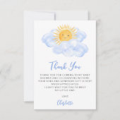 A Little Ray Of Sunshine Boy's Baby Shower サンキューカード (正面)