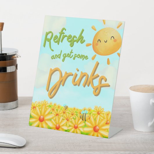 A Little Ray of Sunshine - Drinks Sign 台座サイン (インサイチュ)