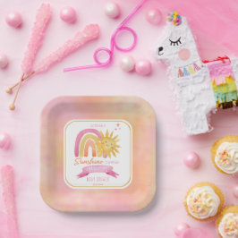 A Little Ray of Sunshine Girl Baby Shower紙Pl ペーパープレート