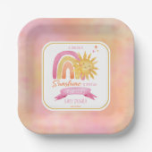 A Little Ray of Sunshine Girl Baby Shower紙Pl ペーパープレート (正面)