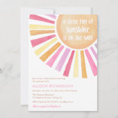 A Little ray of sunshine girl baby shower 招待状 (正面)