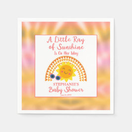 A Little Ray of Sunshine Girl Baby Shower Napkins スタンダードカクテルナプキン