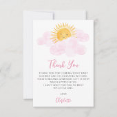 A Little Ray Of Sunshine Girl's Baby Shower サンキューカード (正面)