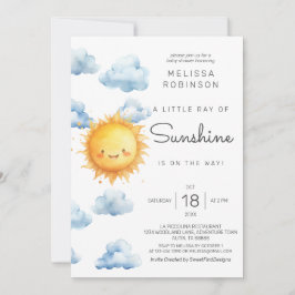 A Little Ray of Sunshine is on the way Baby Shower 招待状