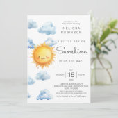 A Little Ray of Sunshine is on the way Baby Shower 招待状 (スタンド正面)