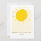 A Little ray of Sunshiru Is Most Hereベビー 招待状 (裏面)