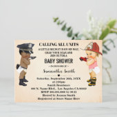 A Little Recruit on His Way Baby Shower 招待状 (スタンド正面)