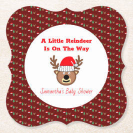 A Little Reindeer Is On The Way ペーパーコースター