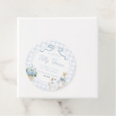 A Little Silly Goose Blue Floral Bow Baby Shower フェイバータグ (インサイチュ)